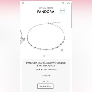 Pandora Cubic Zirconia/CZ Sterling silver necklace